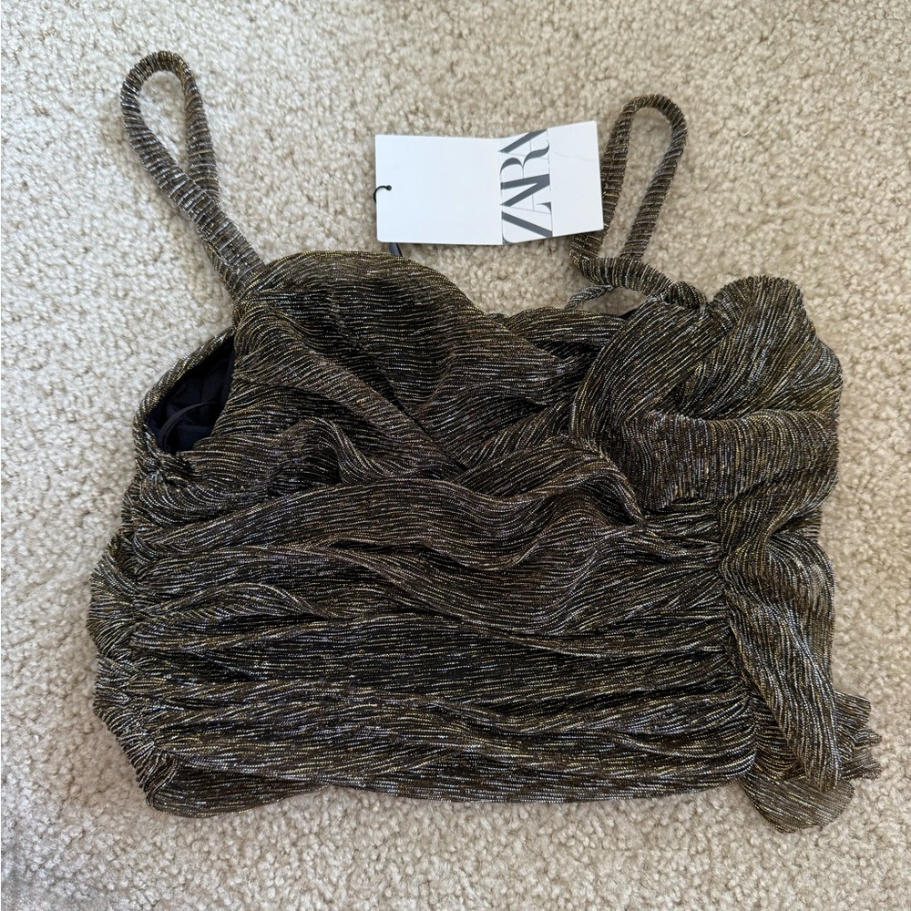 Zara Shimmering Brown Camisole Top